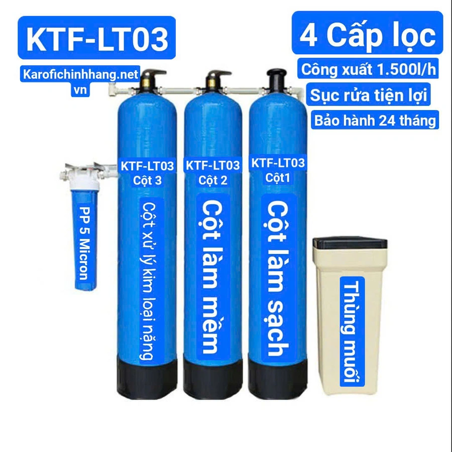 BỘ LỌC TỔNG ĐẦU NGUỒN GIA ĐÌNH KTF-LT03 - CỘT LÀM SẠCH+ XỬ LÝ CANXI+ XỬ LÝ KIM LOẠI NẶNG – HOT 2026