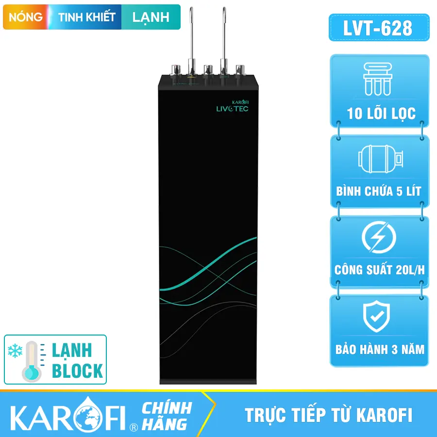 Máy lọc nước nóng lạnh Livotec 628S- Mẫu mới 2026