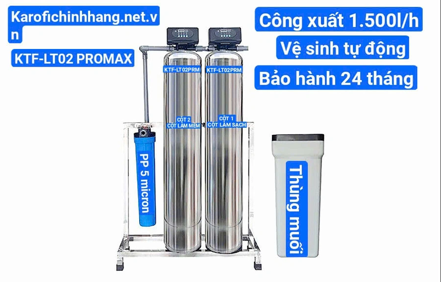 BỘ LỌC TỔNG ĐẦU NGUỒN GIA ĐÌNH KTF-LT02 PROMAX-INOX – VAN TỰ ĐỘNG – XỬ LÝ CANXI – CAO CẤP
