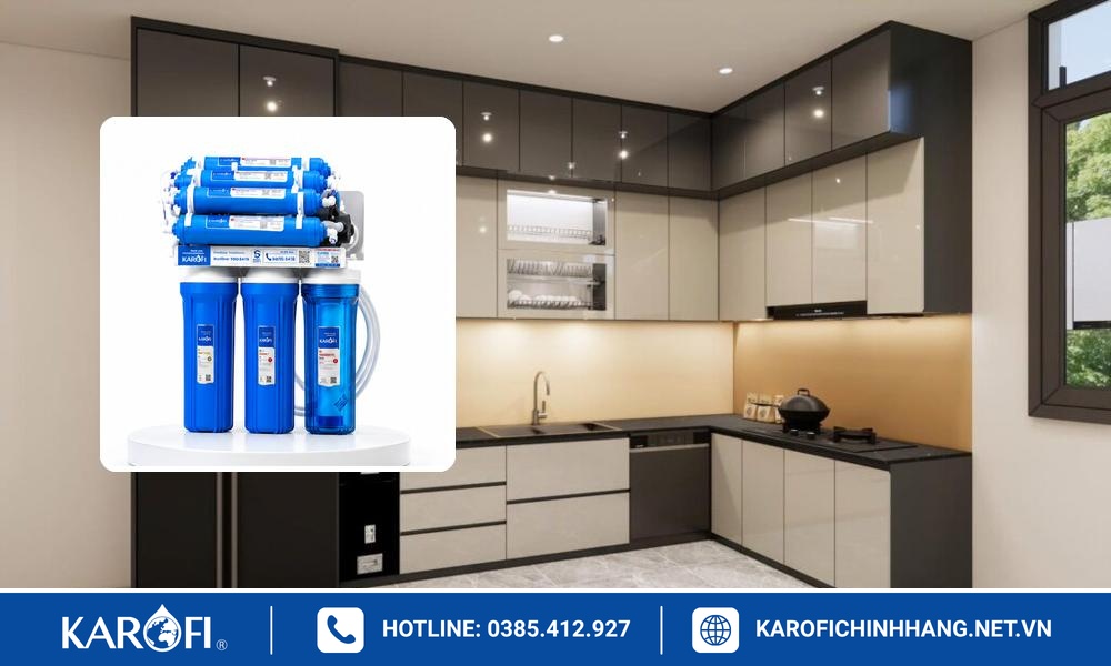 Máy Karofi âm tủ lọc nước cứng, nhiễm cặn vôi tốt không?