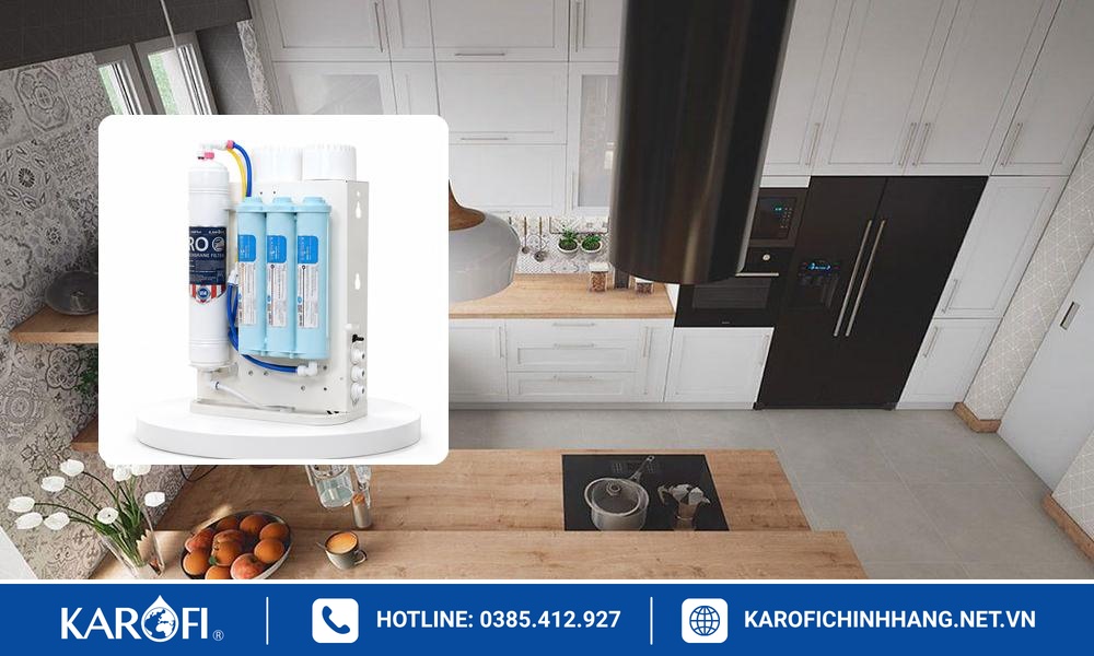 Xử lý nước máy có mùi clo nặng bằng máy lọc nước Karofi để gầm