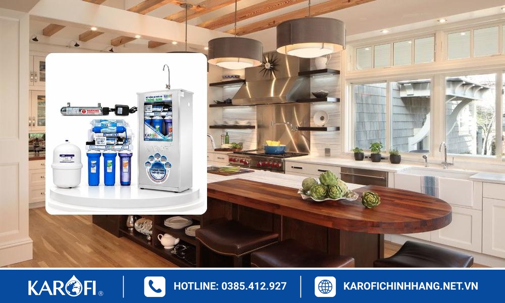 Xử lý nước máy có mùi clo nặng bằng máy lọc nước Karofi để gầm